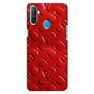 Текстурный Чехол Louis Vuitton для Реалми С3 (Красный ЛВ)