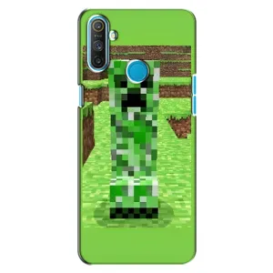 Чехлы для Realme C3 (Персонажи Майн Крафт) (Крипер 2)