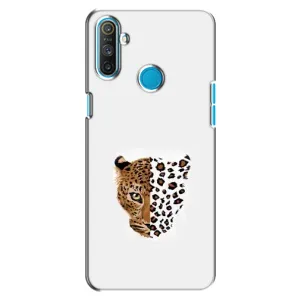 Чехол с леопардовым принтом на Realme C3 (Леопард на белом)