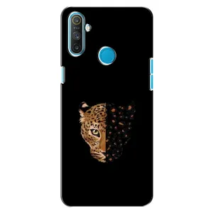 Чехол с леопардовым принтом на Realme C3 (Леопард на черном)