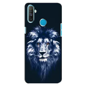 Чехол с картинкой на Realme C3 (Лев - синий)