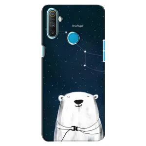 Силиконовый бампер с картинкой животных для Realme C3 (Медведица)