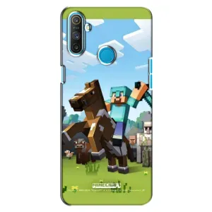 Чехлы для Realme C3 (Персонажи Майн Крафт) (На коне)