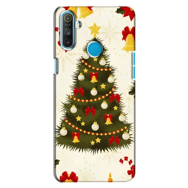 Чехол с рисунком «Новогодний принт» для Realme C3