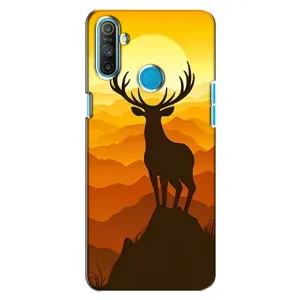 Чехлы с изображением разных животных для Realme C3 (Силуэт Оленя)