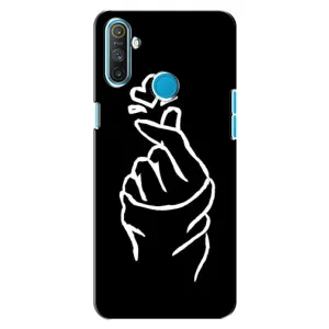 Чехлы (Знак сердечка) на Realme C3 (Сердце на черном)