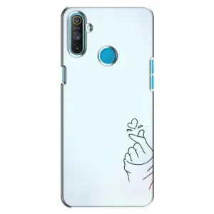 Чехлы (Знак сердечка) на Realme C3 (Сердце на голубом)