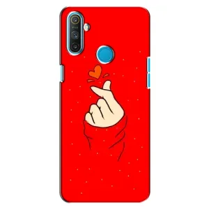 Чехлы (Знак сердечка) на Realme C3 (Сердце на красном)