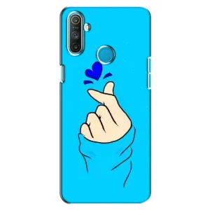 Чехлы (Знак сердечка) на Realme C3 (Сердце на синем)
