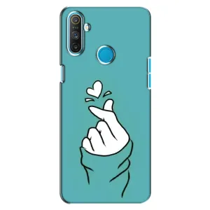 Чехлы (Знак сердечка) на Realme C3 (Сердечко на бирюзовом)