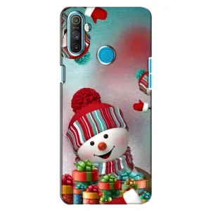 Чехлы на Новый Год Realme C3 (Снеговик в шапке)
