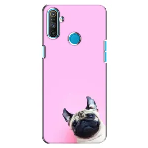 Бампер для Realme C3 с картинкой "Песики" (Собака на розовом)