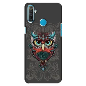 Чехлы с принтом СОВЫ для Realme C3 (Сова на сером)