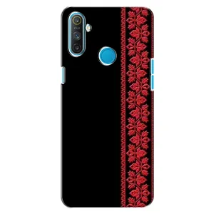 Силиконовый Чехол на Realme C3 с картинкой Вышиванки (Вышиванка на черном)