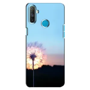 Силиконовый Чехол с одуванчиками на Realme C3 (Закат с одуванчиком)