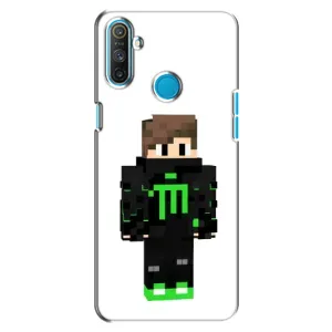 Чехлы для Realme C3 (Персонажи Майн Крафт) (Зеленый мальчик)