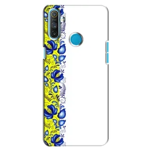 Силиконовый Чехол на Realme C3 с картинкой Вышиванки (Желто-синяя вышиванка)