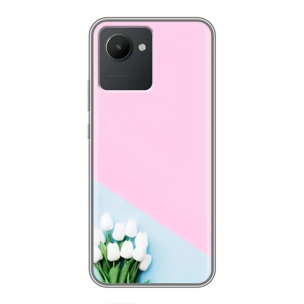 Чехол с рисунком «Белые тюльпаны» для Realme C30