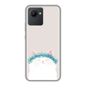 Чехол на тематику: Коты для Realme C30 (Белый котик)