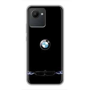 Силиконовый бампер с картинкой машины на Realme C30 (Черный BMW)