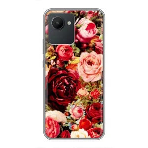 Силиконовый бампер с принтом (цветочки) на Реалми С30 (Букет цветов)
