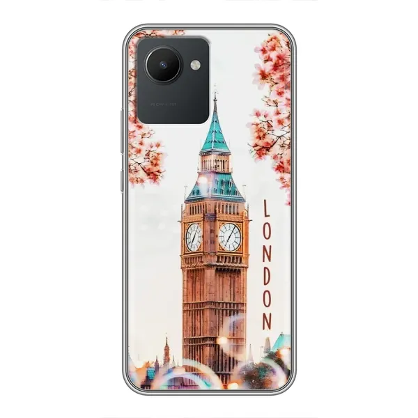 Чехол с рисунком «Часы Лондон» для Realme C30