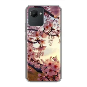 Чехол с принтом САКУРЫ на Realme C30 (Цветущая сакура)