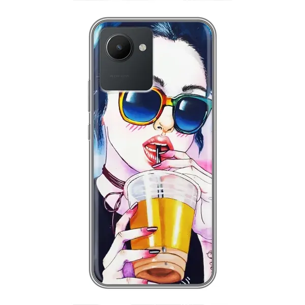 Чехол с рисунком «Девушка с коктейлем» для Realme C30 Чехол с рисунком «Девушка с коктейлем» для Realme C30