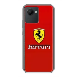 Силиконовый бампер с картинкой машины на Realme C30 (Ferrari Logo)