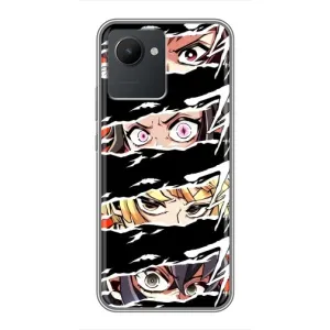 Силіконові чохлі з очіма Anime для Реалмі с30 (Очі на чорному)