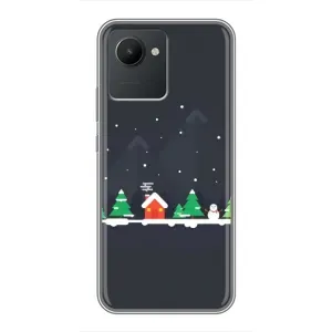 Силіконовий бампер на різдво для Realme C30 (Місто зимове)
