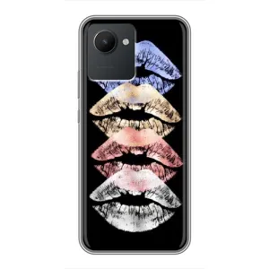 Чехол Стильные девушки на Realme C30 (Губы)