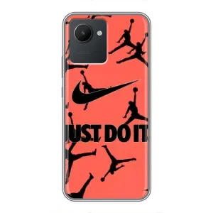 Силиконовый Чехол Nike Air Jordan на Реалми С30 (Just Do It)