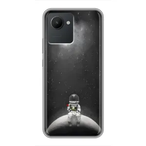Силіконовый Чохол з принтом "Космонавти" на Realme C30 (Космонавт романтик)