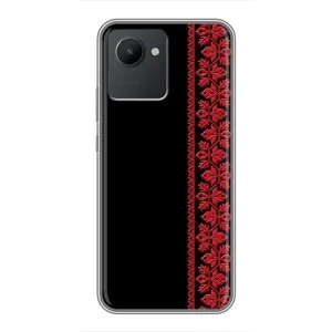 Силиконовый Чехол на Realme C30 (Красная Вышиванка)