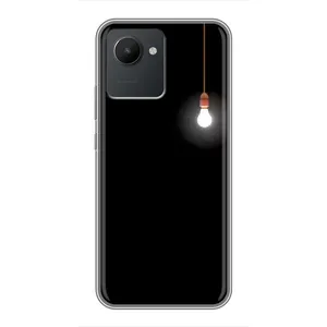 Чохол з картинками на чорному фоні для Realme C30 (Лампочка)