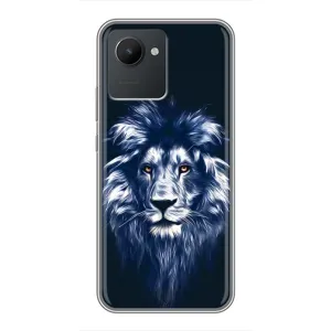 Чехол с картинкой на Realme C30 (Лев - синий)