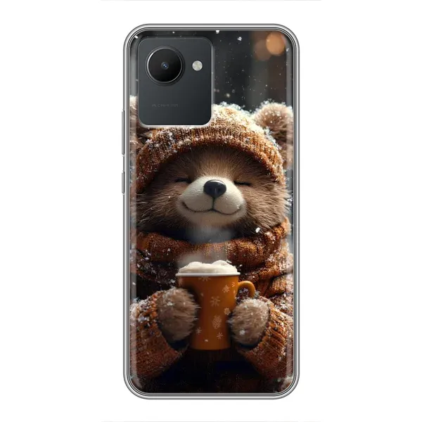 Чехол с рисунком «Медвежонок с кофе» для Realme C30 Чехол с рисунком «Медвежонок с кофе» для Realme C30