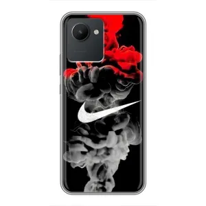 Силиконовый Чехол на Realme C30 с картинкой Nike (Nike дым)