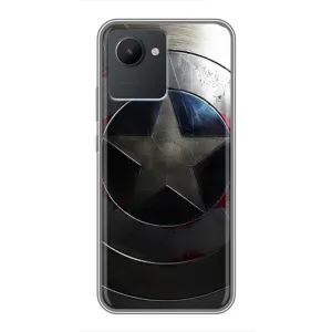 Чехол с Щитом Капитана Америки на Realme C30 (Ретро Щит Капитана)