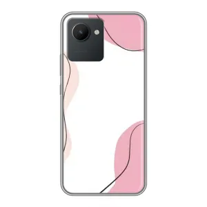 Чехол цветочный дизайн для Realme C30 (Розовый фон)