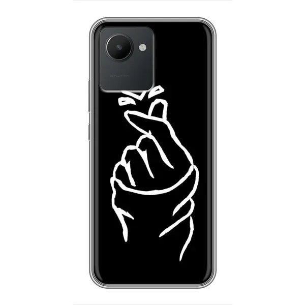 Чехол с рисунком «Сердце на черном» для Realme C30 Чехол с рисунком «Сердце на черном» для Realme C30