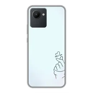 Чехлы (Знак сердечка) на Realme C30 (Сердце на голубом)