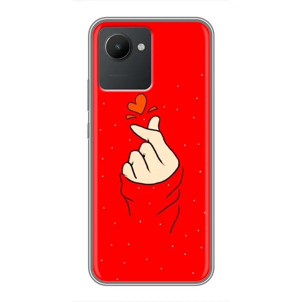 Чехол с рисунком «Сердце на красном» для Realme C30 Чехол с рисунком «Сердце на красном» для Realme C30