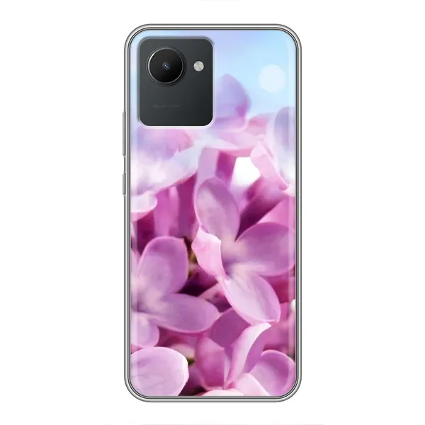 Чехол с рисунком «Сиреневые цветы» для Realme C30