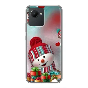Чохли на Новий Рік Realme C30 (Сніговик в шапці)