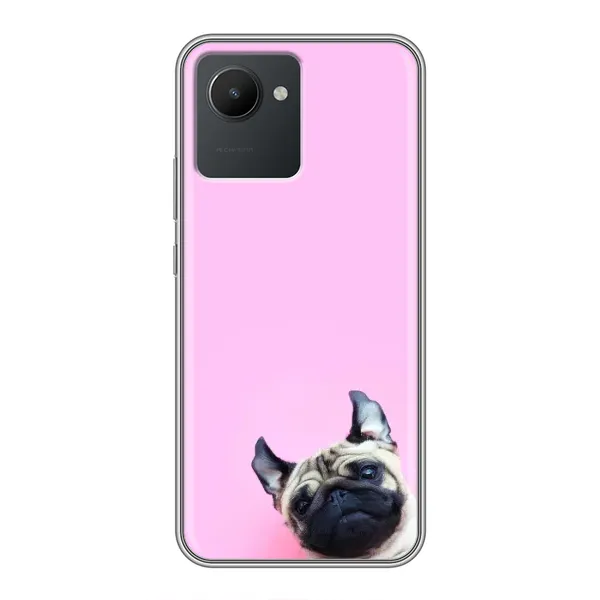 Чехол с рисунком «Собака на розовом» для Realme C30 Чехол с рисунком «Собака на розовом» для Realme C30