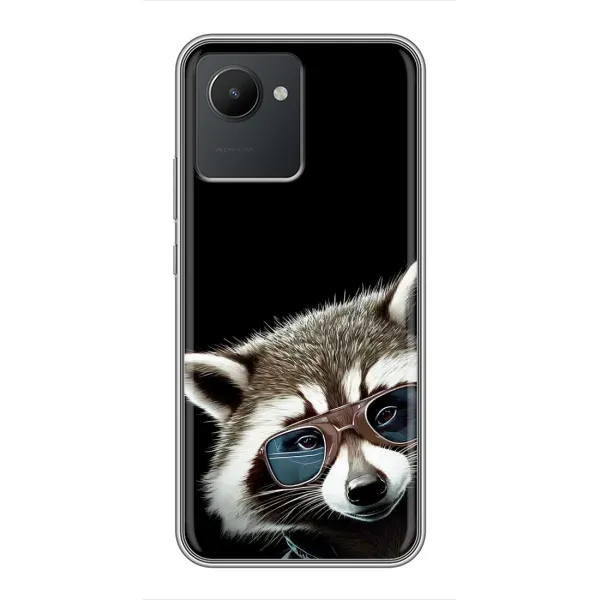 Чехол с рисунком «Стильный Енот» для Realme C30 Чехол с рисунком «Стильный Енот» для Realme C30