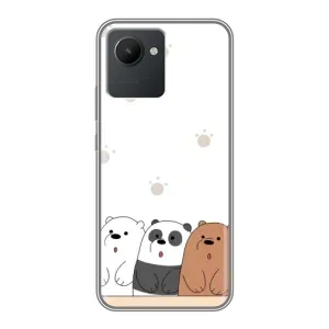 Чехлы с изображением разных животных для Realme C30 (Удивленные медвеженки)