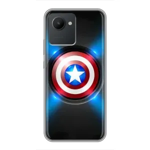 Чехол с Щитом Капитана Америки на Realme C30 (Яркий Щит Капитана)